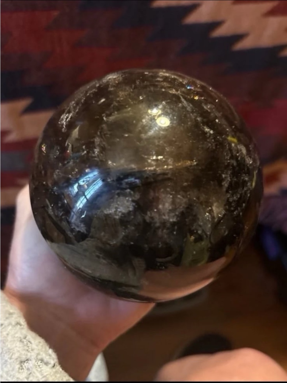 Smoky Quartz Decorative Sphere with Rutile RARE FIND
